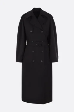 trench oversize a clessidra in gabardine