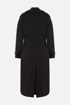 trench oversize a clessidra in gabardine