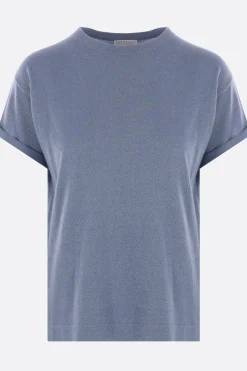 t-shirt in cashmere e seta Sparkling