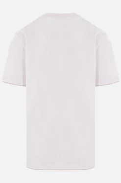 t-shirt in cotone con bordi a doppio strato