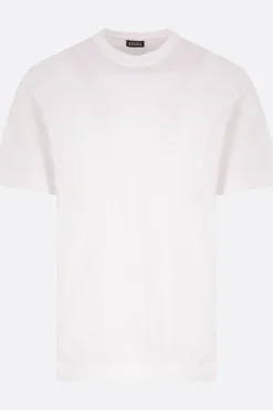 t-shirt in cotone con ricamo logo