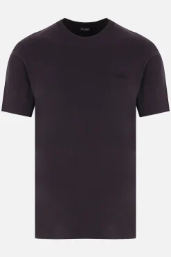 t-shirt in cotone con ricamo logo
