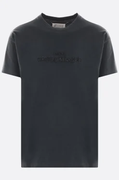 t-shirt in cotone ricamo logo