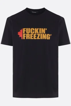 t-shirt in cotone stampa Fuckin' Freezing
