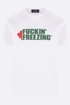 t-shirt in cotone stampa Fuckin' Freezing