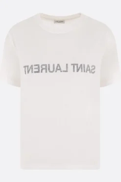 t-shirt in cotone stampa logo reversed