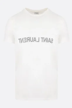 t-shirt in cotone stampa logo reversed