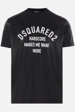 t-shirt in jersey lucido stampa Hardcore