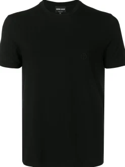 t-shirt in jersey stretch con ricamo logo