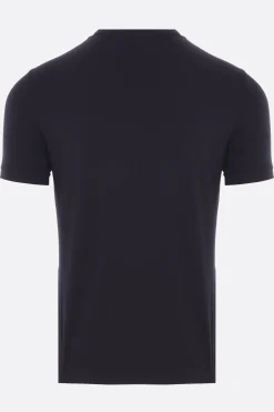 t-shirt in jersey stretch con ricamo logo