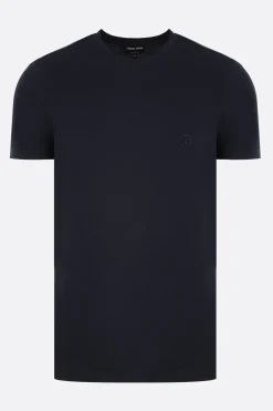 t-shirt in jersey stretch con ricamo logo