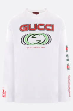 t-shirt oversize a maniche lunghe in cotone