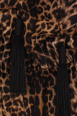 tuta in crepe de chine stampa leopardo