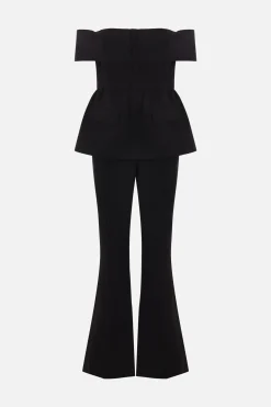 tuta off-the-shoulder in crepe
